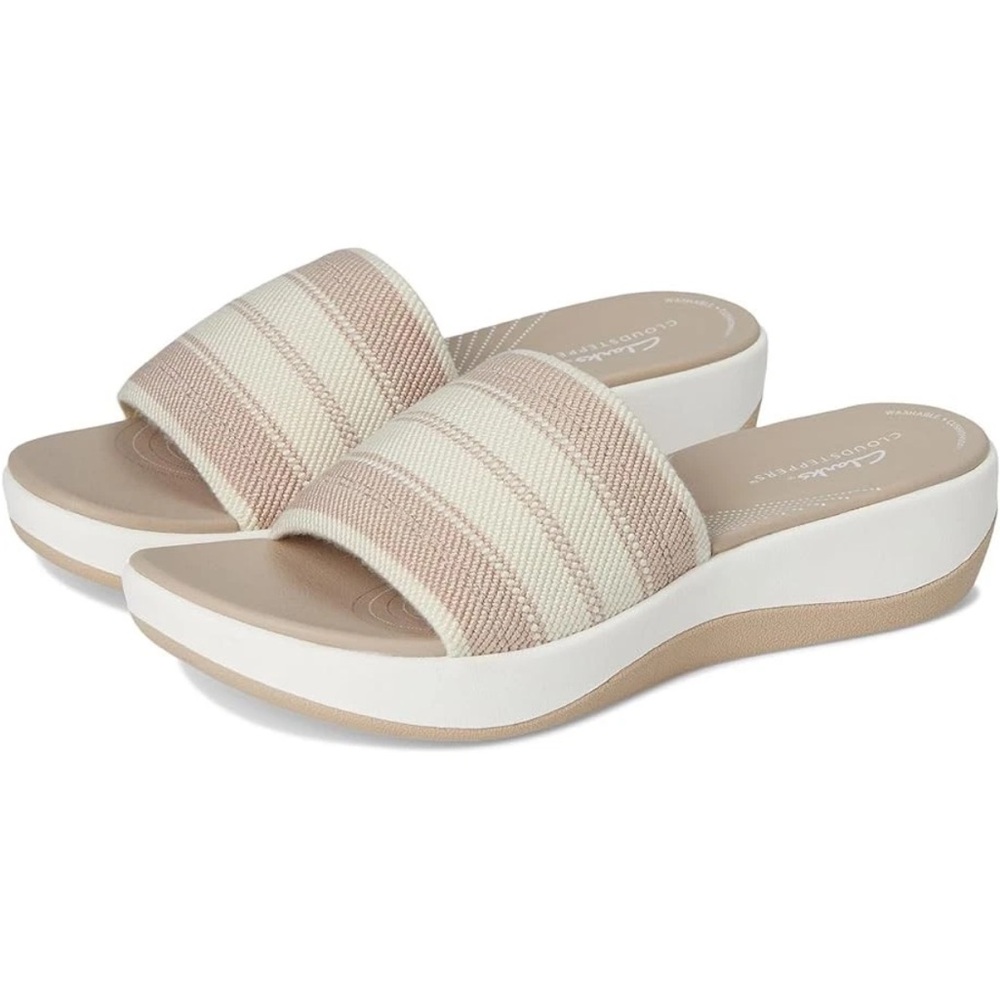 NEW Clarks, Arla Hollis Sand Combi Slide On Sandal Women's Size 11